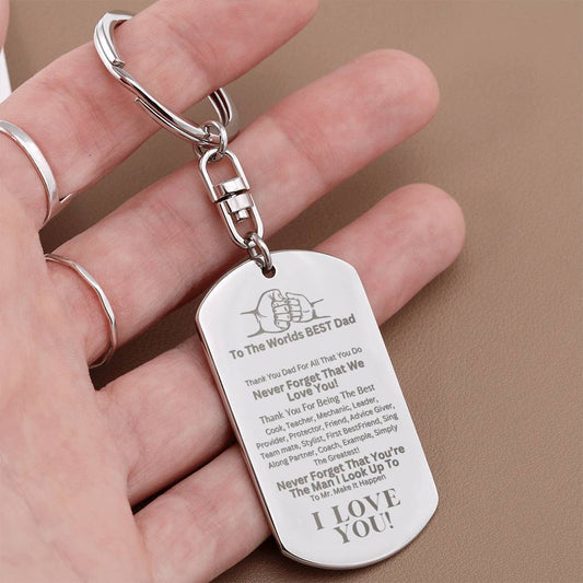 To Dad Engraved Key Chain