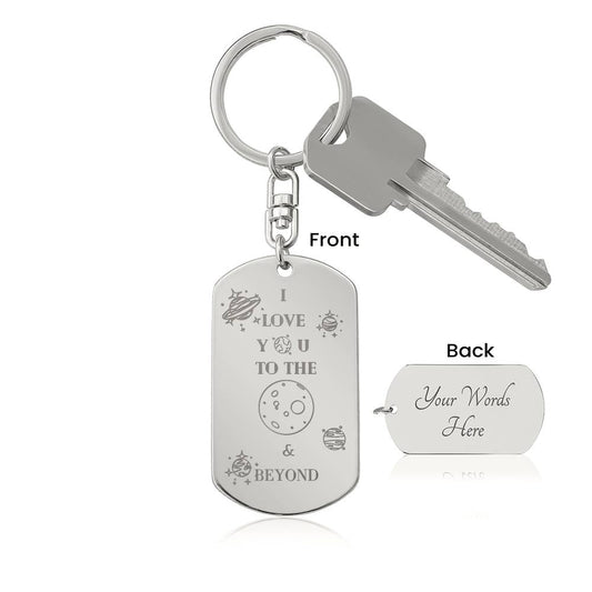 To The Moon Engraved Key Chain