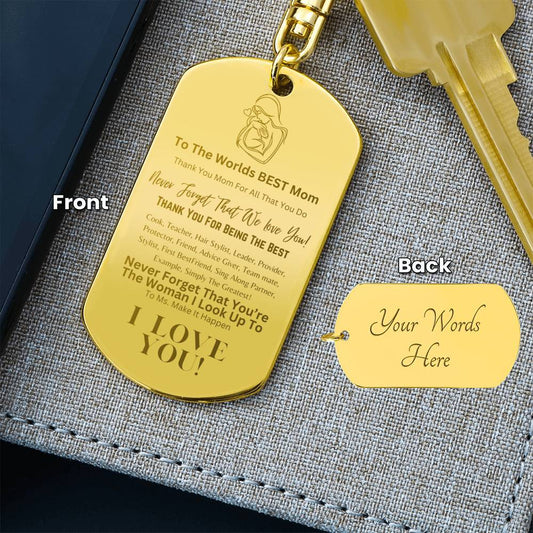 To Mom Engraved Key Chain