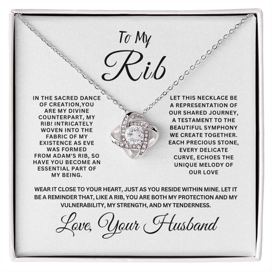 To My Rib Love Knot Necklace