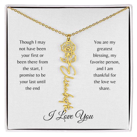 *Customizable* Flower Necklace (White Message Card)