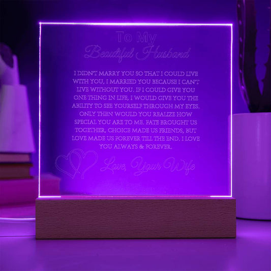 LED Plaque For Husband