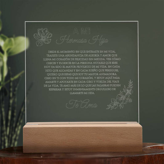 LED Plaque Para Hija