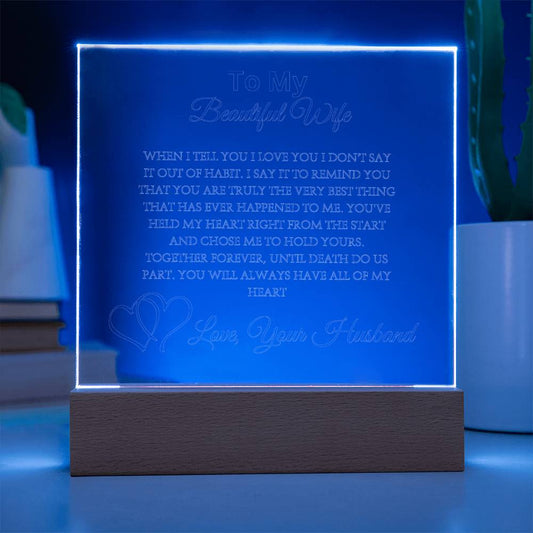 LED Plaque For Wife